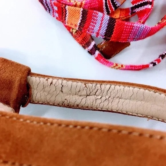 Guess Womens Strappy Cage Sandal Cariel Southwestern Lace Up Suede Size 9.5 - Picture 13 of 13